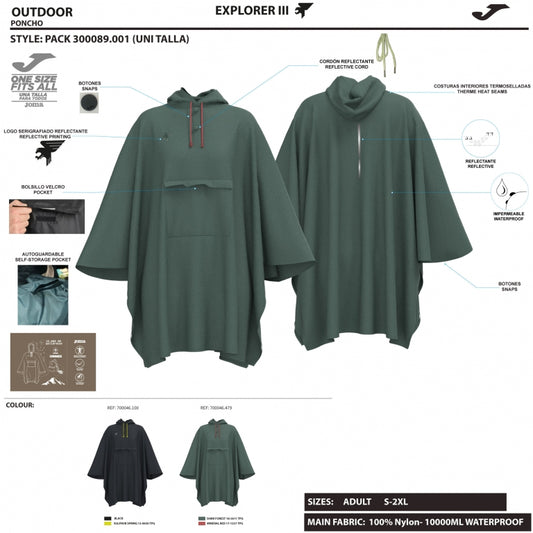 Poncho Explorer III para senderismo y outdoor de Joma