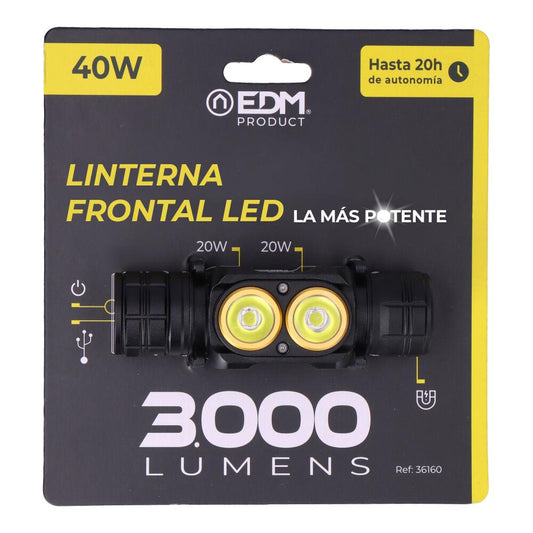 Linterna frontal EDM 3.000Lm