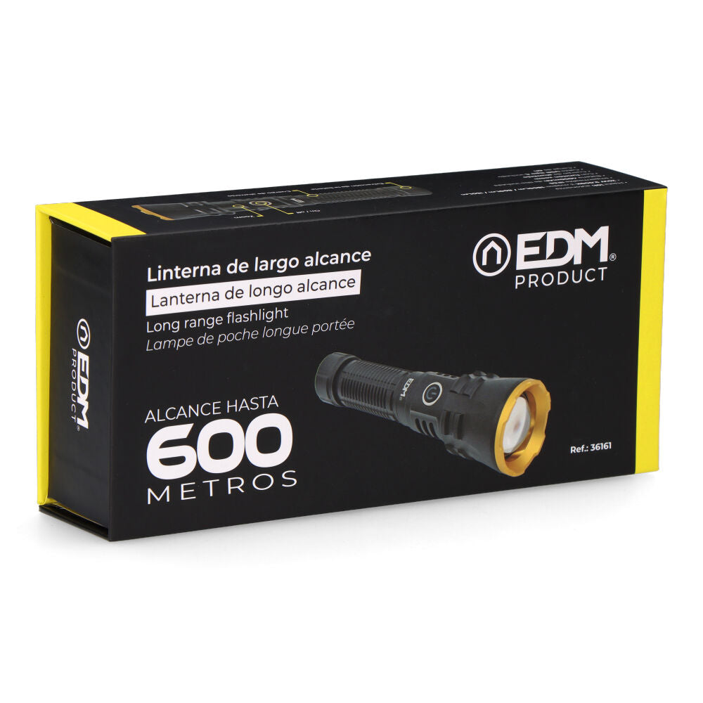 Linterna de mano EDM de largo alcance 1.800 Lumens
