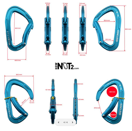 Mission Bent (Icemint) - Mosquetón simple curvo ultraligero