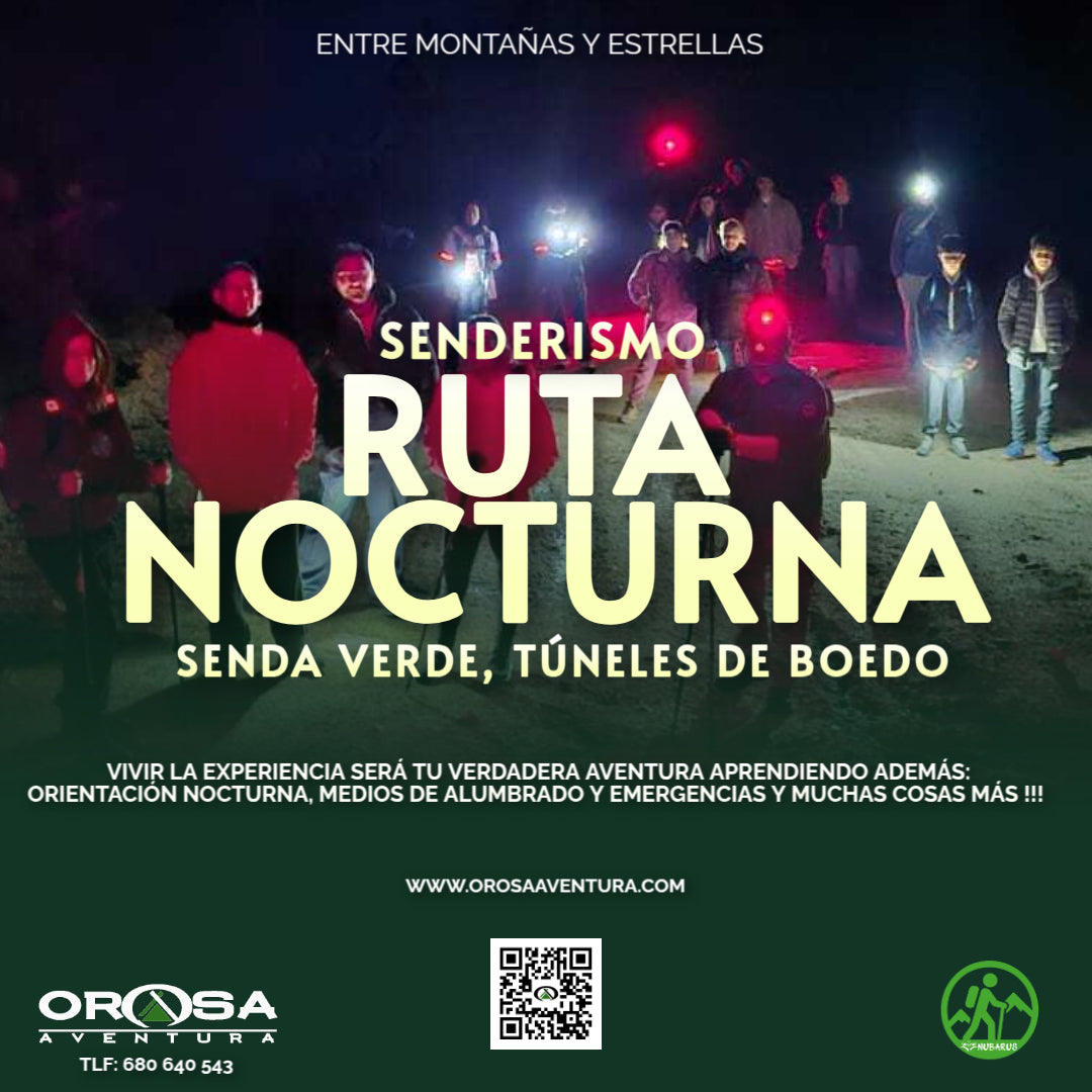 Ruta de senderismo nocturna. Senda verde de los túneles de Boedo