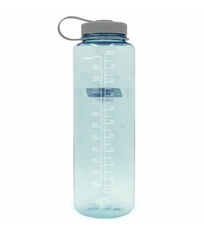 Botella reutilizable 1,5L azul transparente boca ancha Nalgene Sustain
