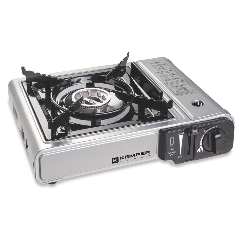 Cocina portátil con maletín para camping y emergencias.