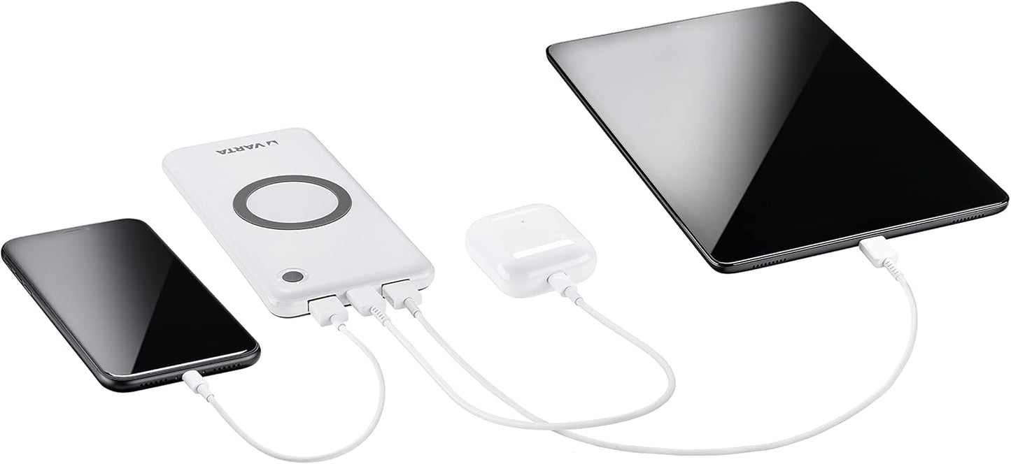 Power bank inalámbrico Varta de 10.000 mAh y carga inalambrica