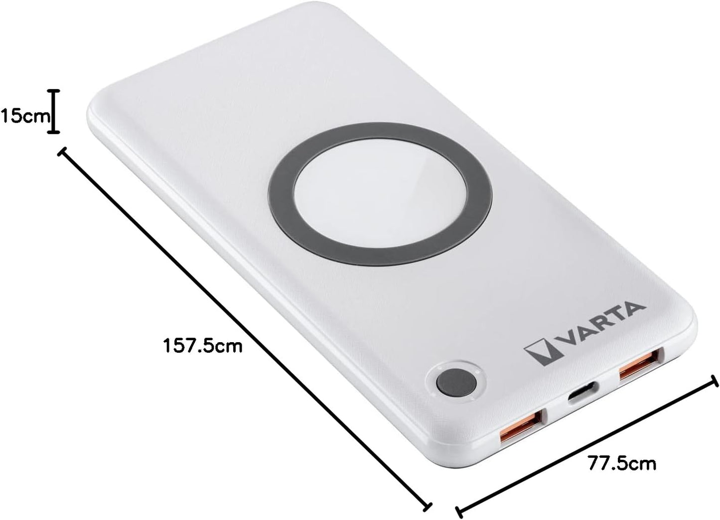 Power bank inalámbrico Varta de 10.000 mAh y carga inalambrica