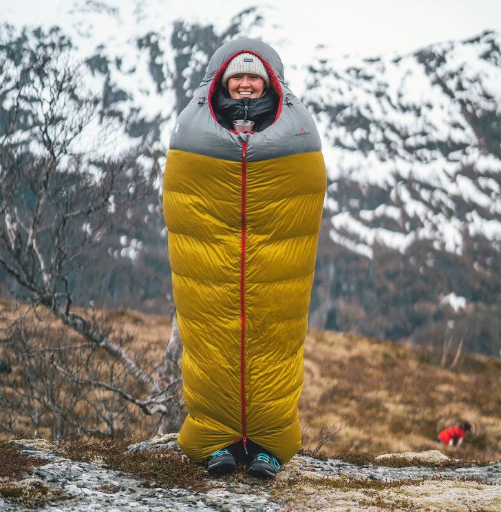 Saco de dormir plumón de pato hidrófugo Robens Couloir 350 -4°C, 795g de peso