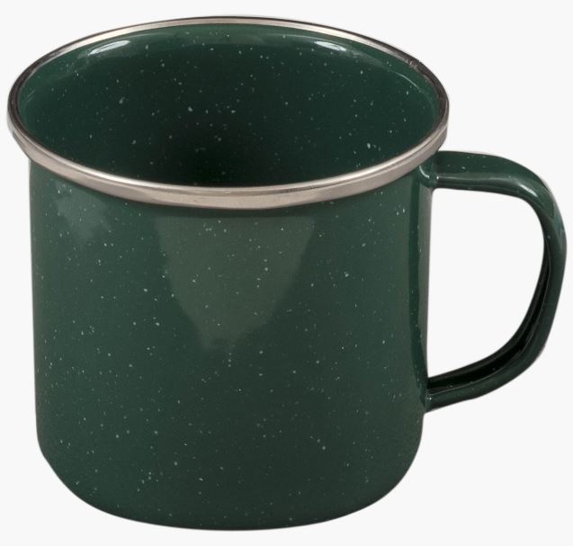 Taza de camping y senderismo esmaltada.