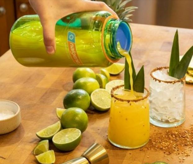 Botella Nalgene reutilizable 1 litro verde claro boca ancha Sustain