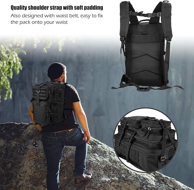 Mochila táctica sistema molle laser cut 38 litros