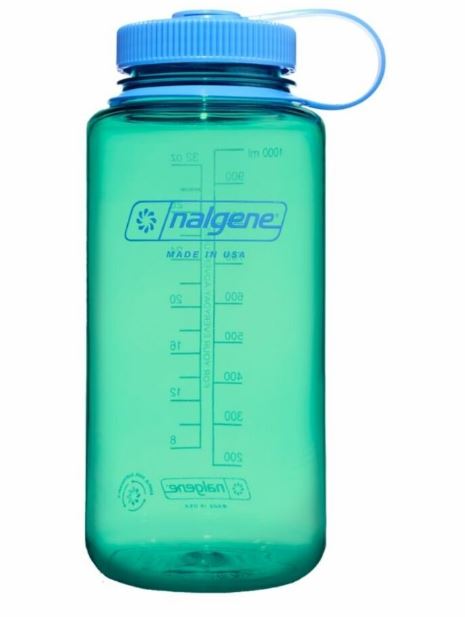 Botella Nalgene reutilizable 1L esmeralda boca ancha Sustain