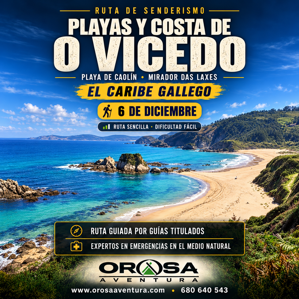 Ruta de senderismo: playas costa de O Vicedo ,Playa de Caolin, y Mirador Das Laxes (6 diciembre)
