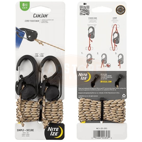 Paquete de 2 tensores de cordón y cuerda Nite Ize Camjam