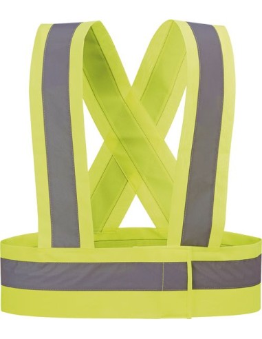 chaleco de tiras de alta visibilidad para senderismo y camino de Santiago.