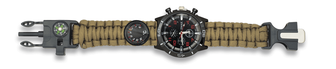 Reloj con paracord, brújula y ferrocerio NORTHVIVOR
