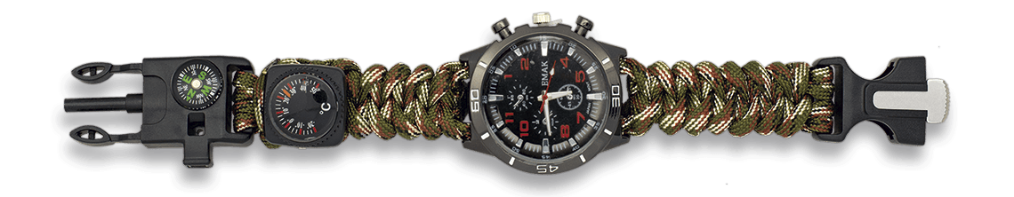 Reloj con paracord, brújula y ferrocerio NORTHVIVOR