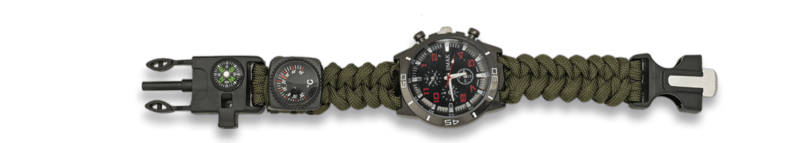 Reloj con paracord, brújula y ferrocerio NORTHVIVOR