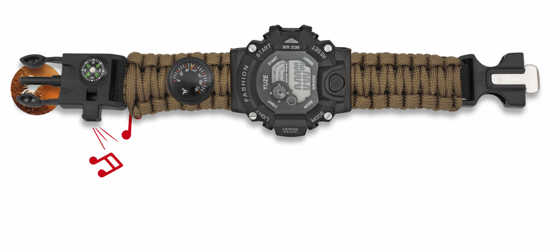 Reloj con paracord, brújula y ferrocerio NORTHVIVOR