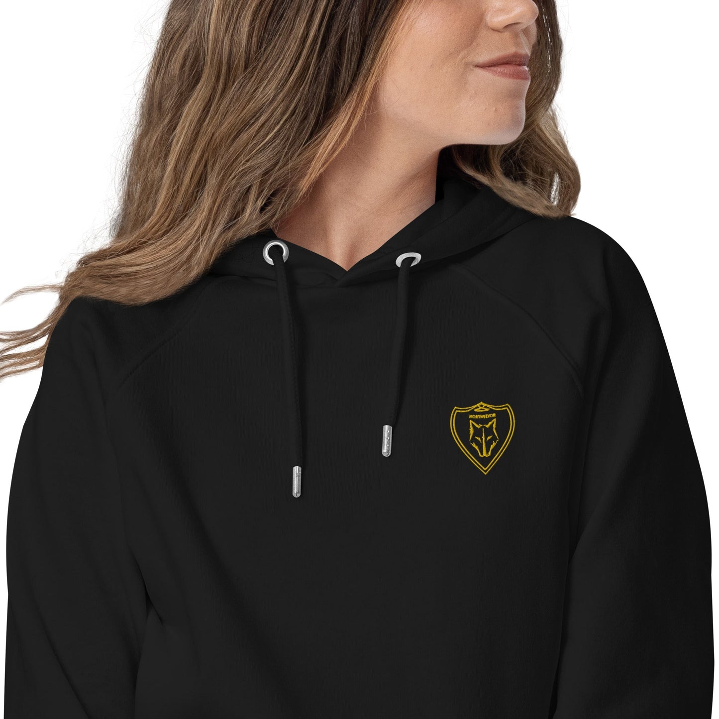 Northvivor unissex eco capuz com escudo dourado no peito