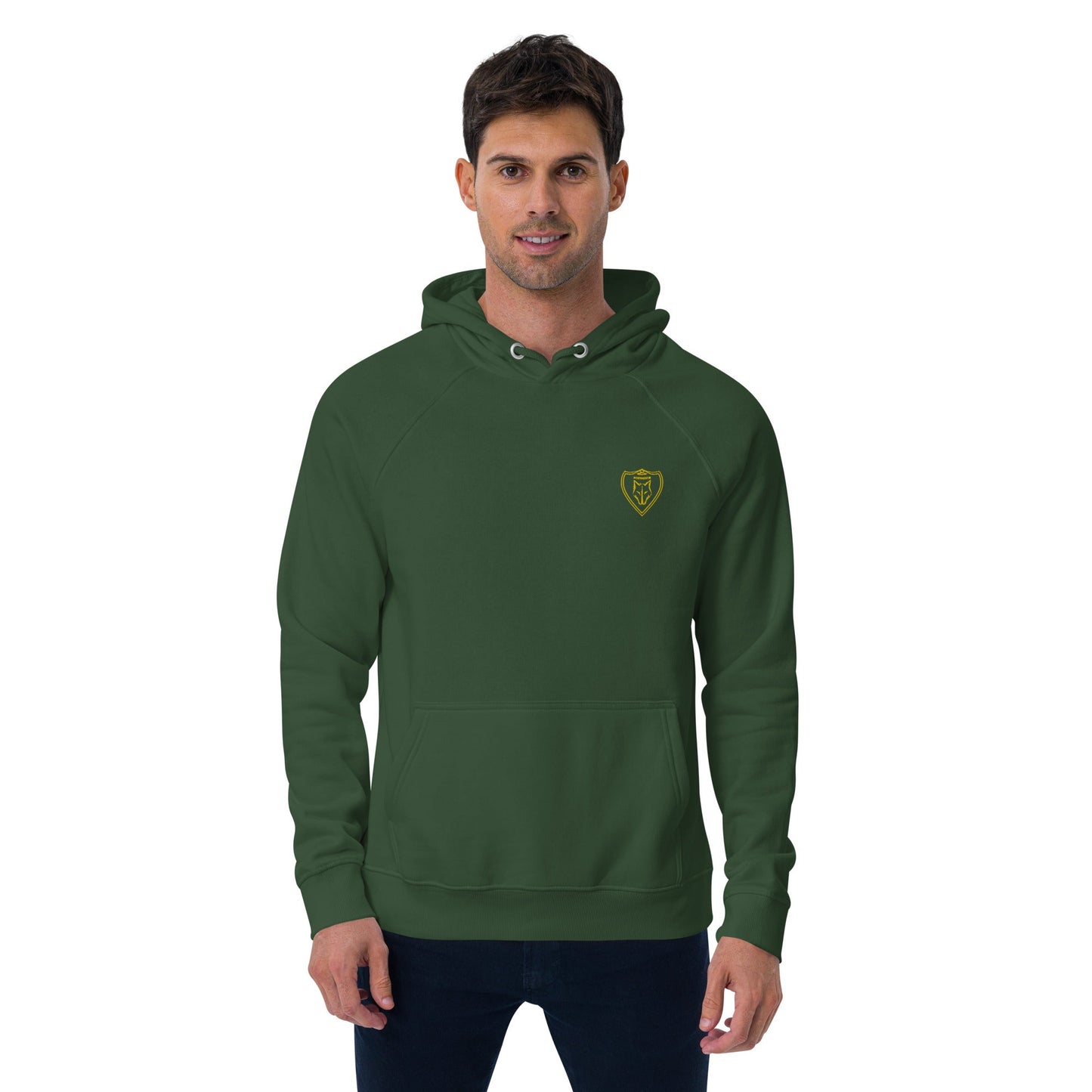 Northvivor unissex eco capuz com escudo dourado no peito