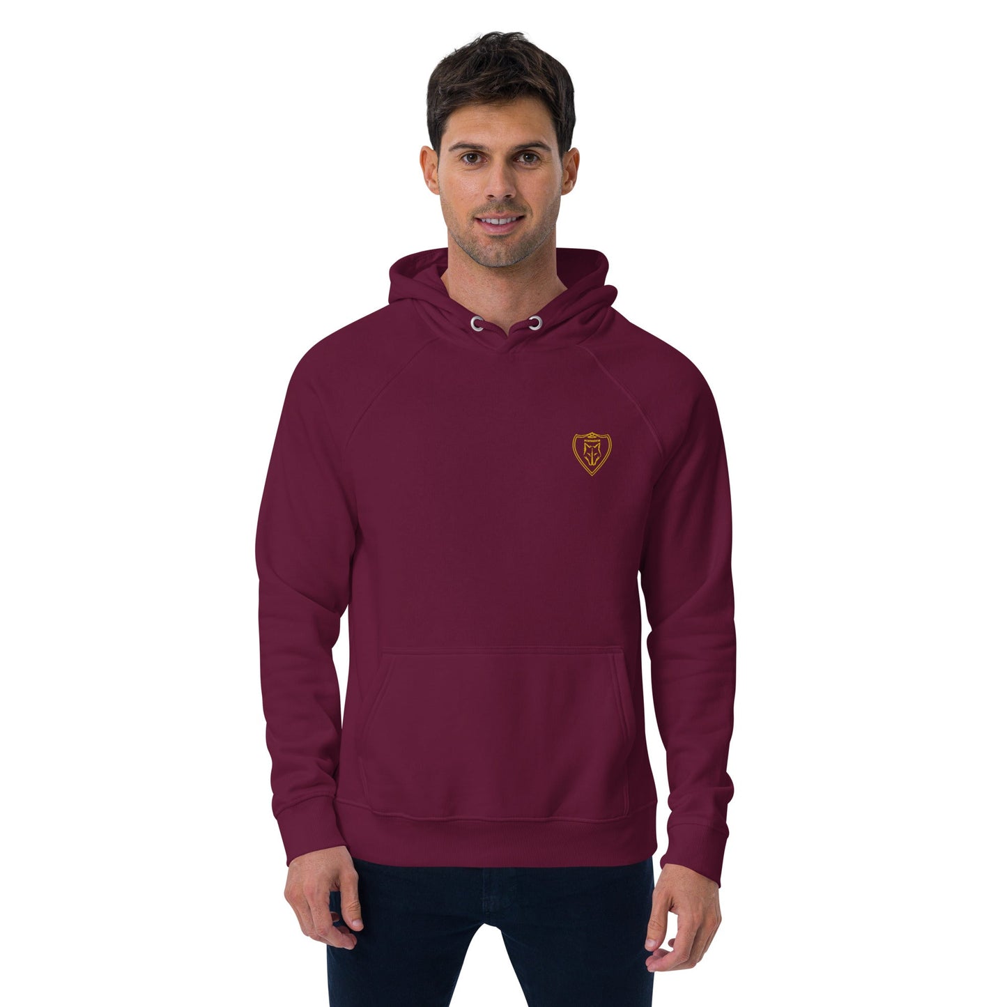 Northvivor unissex eco capuz com escudo dourado no peito