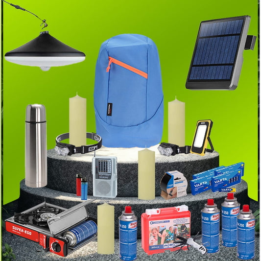 Kit para emergencias y supervivencia, completo y listo para todo.