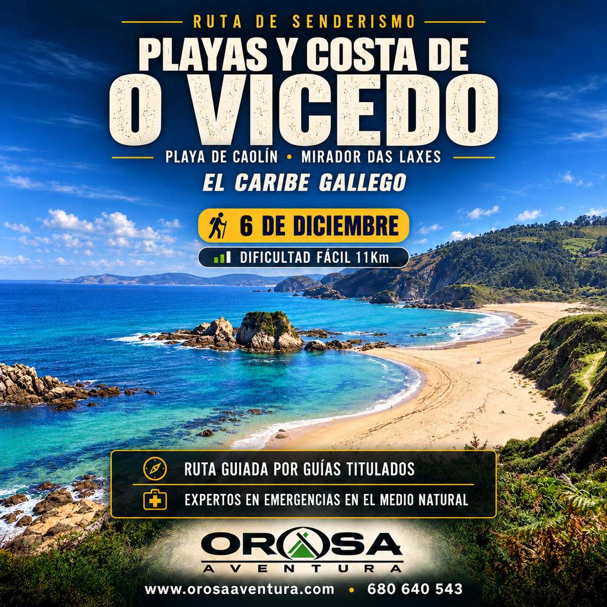 Ruta de senderismo: playas costa de O Vicedo ,Playa de Caolin, y Mirador Das Laxes (6 diciembre)