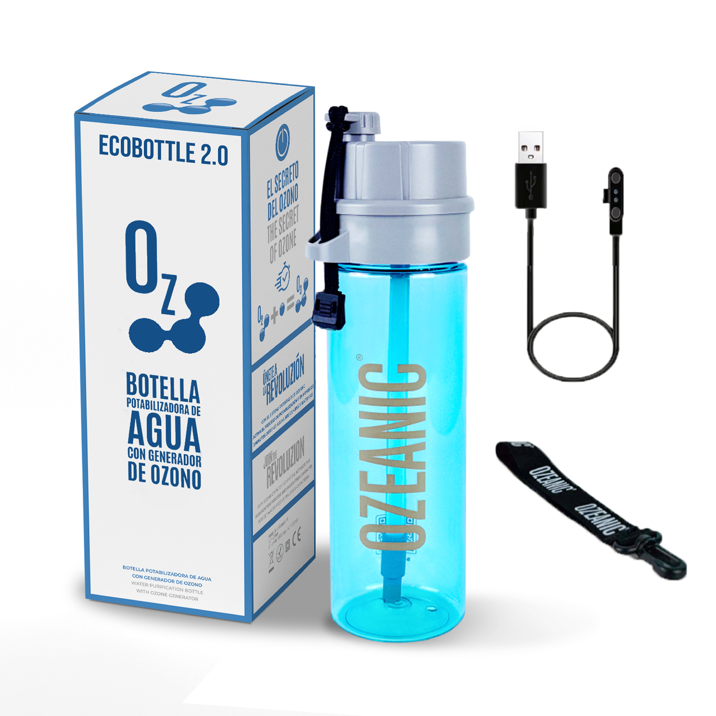 Botella Potabilizadora de agua por Ozono Ozeanic