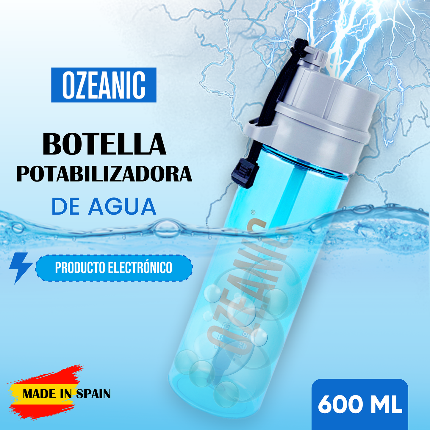 Botella Potabilizadora de agua por Ozono Ozeanic
