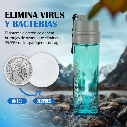 Botella Potabilizadora de agua por Ozono Ozeanic