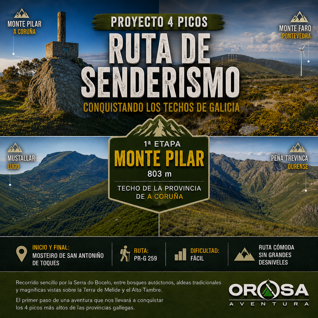 Proyecto 4 Picos / Monte Pilar (803 m) – El techo de la provincia de A Coruña