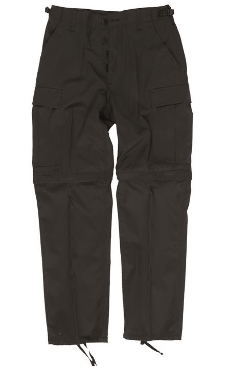 Pantalón negro perneras desmontables estilo BDU.