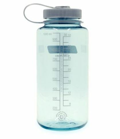 Botella reutilizable 1L azul transparente boca ancha Nalgene Sustain