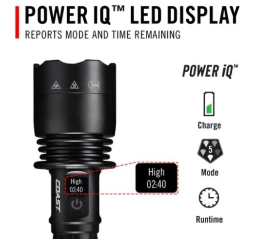 Linterna led alta potencia 8000 Lumenes recargable Coast XP40R