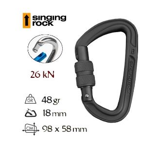 Mosqueton rosca Colt negro Singing Rock