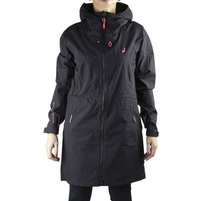 Anorak largo impermeable con membrana mod.Bishorn Negro Mujer