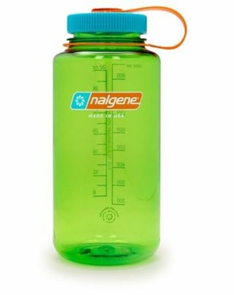 Botella Nalgene reutilizable 1 litro verde lima boca ancha Sustain