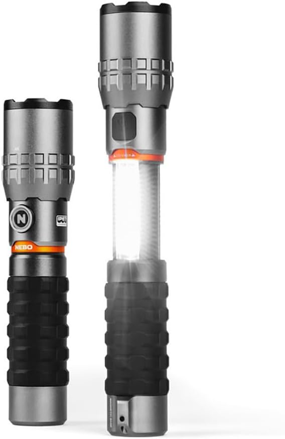 NEBO Slyde King 2K - Linterna Recargable 2000 Lumen y Luz de Trabajo 500 Lumen - 5 Modos de Iluminación Con Base Magnética