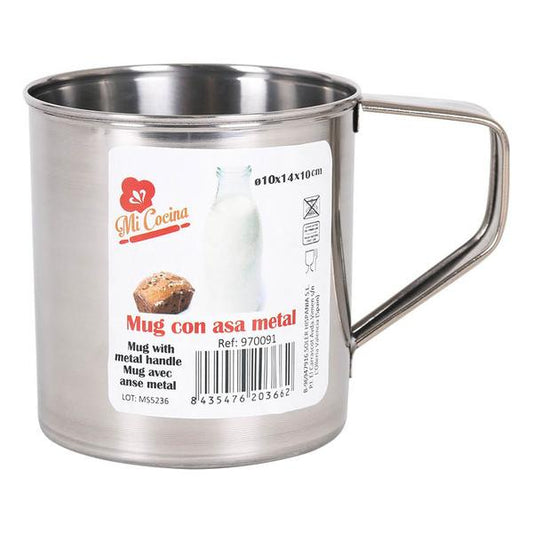 caneca de metal para acampamento ou caminhada