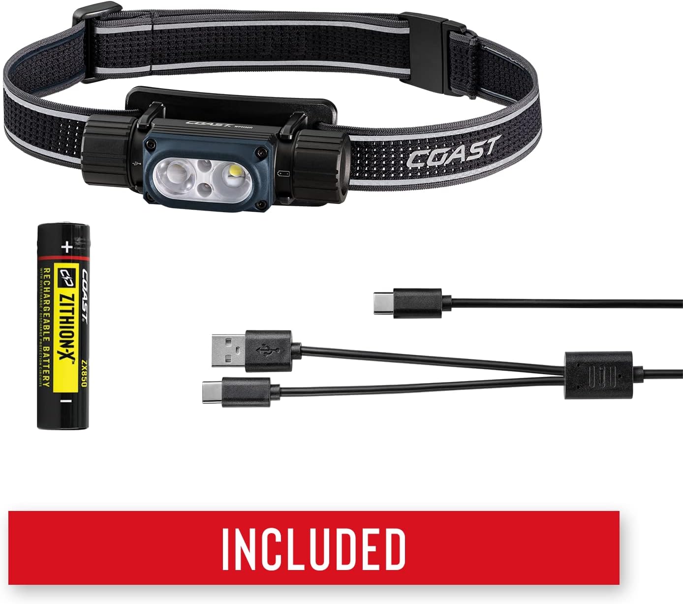 Linterna frontal recargable y sumergible IP68  WPH30R de 1500 lúmenes