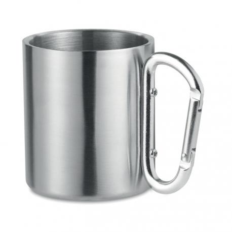 Caneca de metal com mosquetão