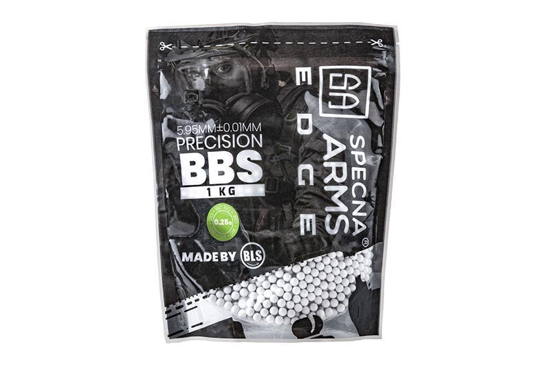 Bolas de Precisão 0,25 g Specna Arms EDGE™ BIO Precision BB - 1 kg - Branco