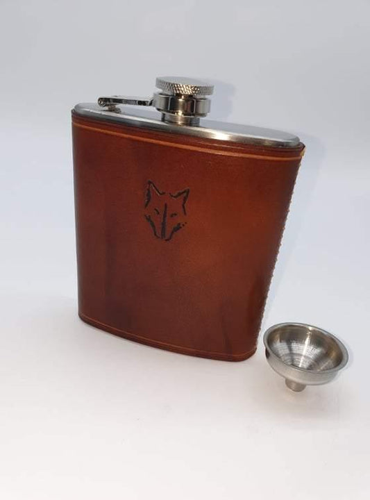 Petaca metálica Northvivor acero inox forrada piel NORTHVIVOR