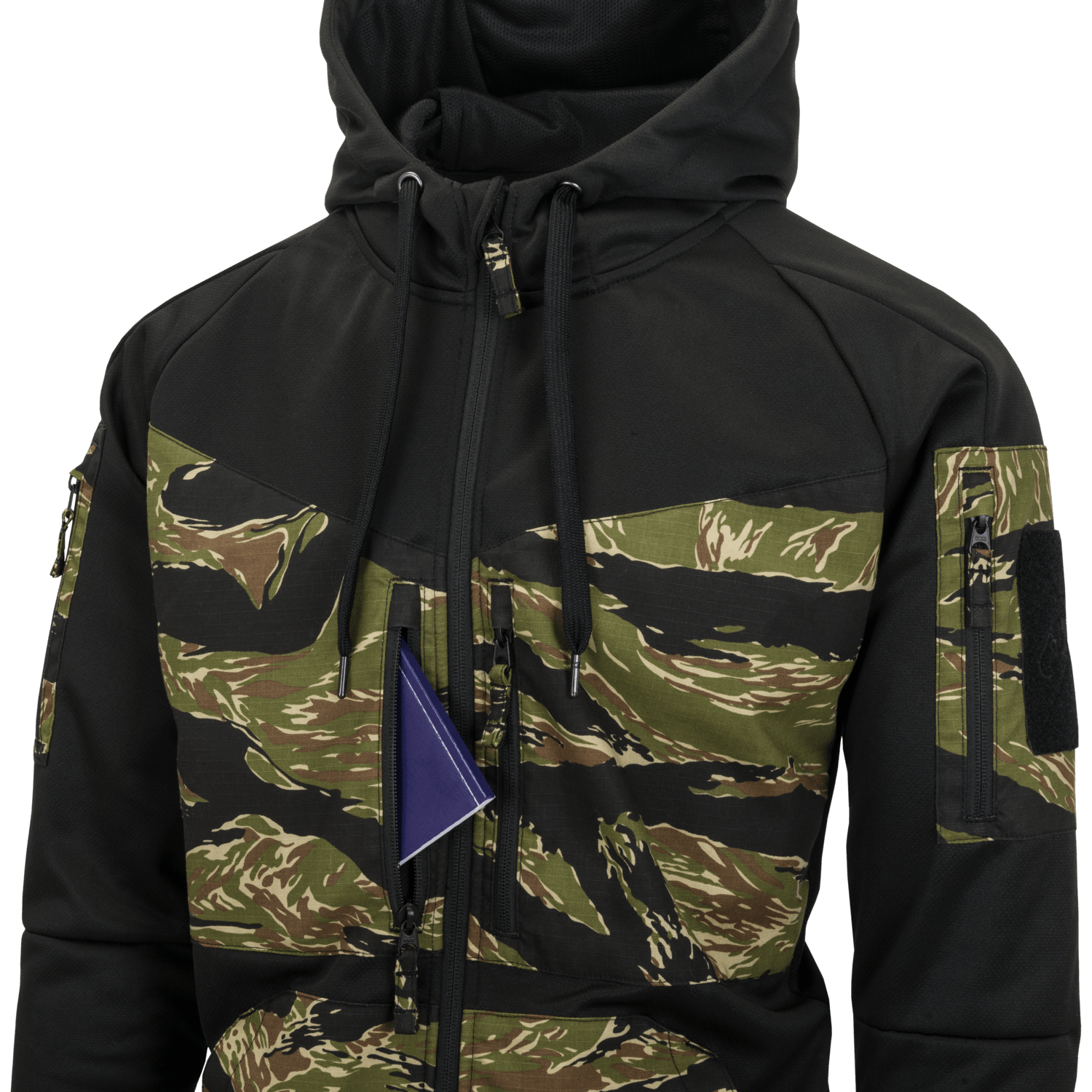 Sudadera Helikontex con capucha Rogue Fullzip Negra Multicam NORTHVIVOR