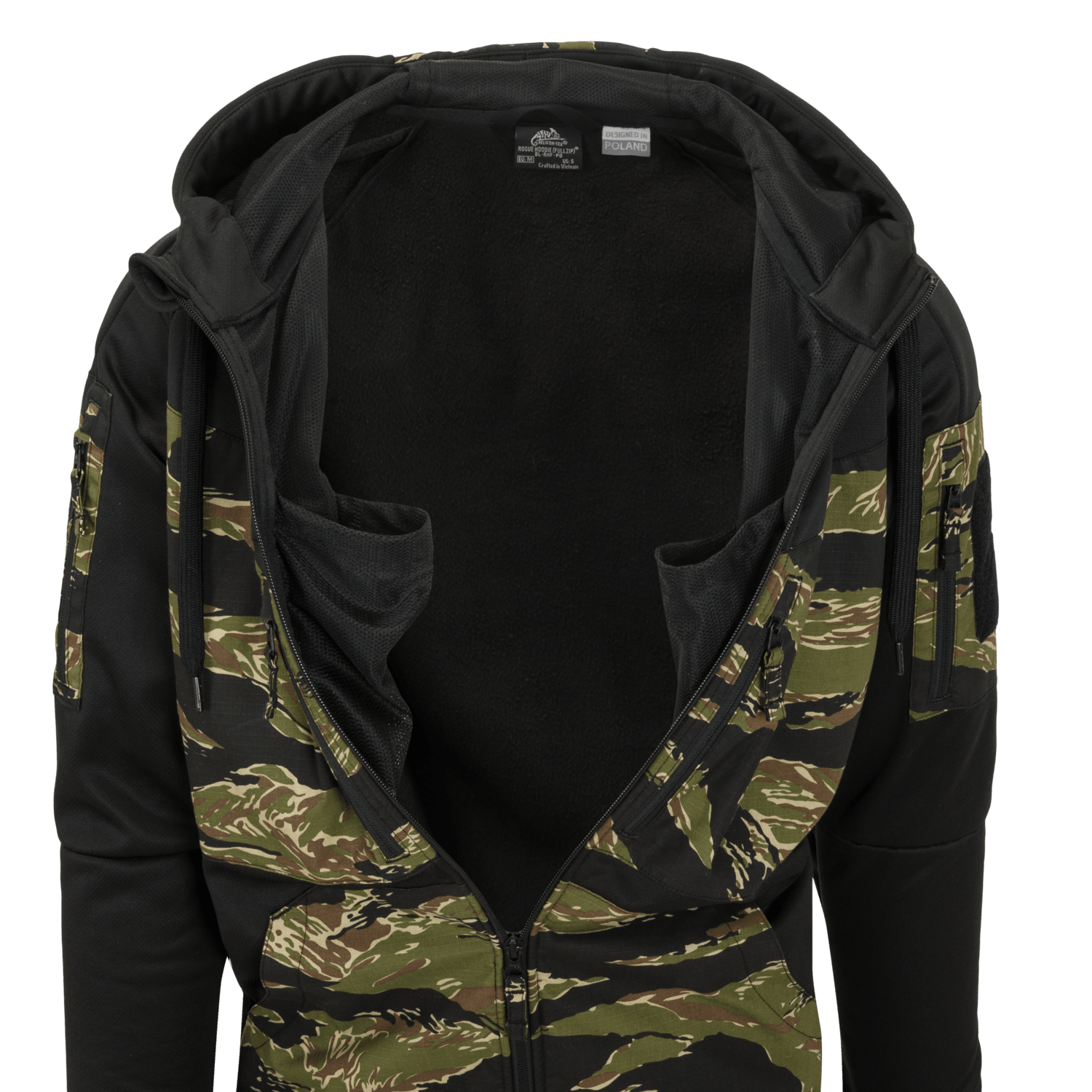 Sudadera Helikontex con capucha Rogue Fullzip Negra Multicam NORTHVIVOR