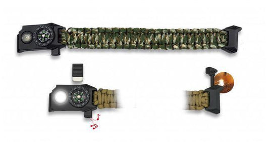 Pulsera paracord/ brujula/silbato/LED NORTHVIVOR