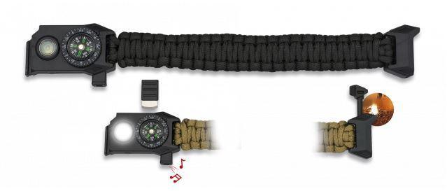 Pulsera paracord/ brujula/silbato/LED NORTHVIVOR