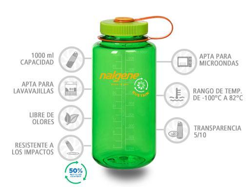 Botella verde BPA FREE Nalgene Sustain 1L NORTHVIVOR