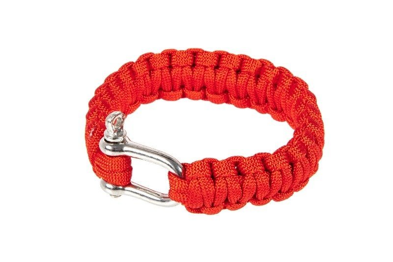 Pulseira de paracord de sobrevivência com manilha